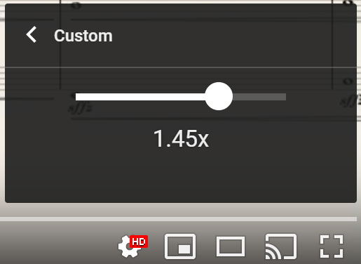 Custom playback speed slider