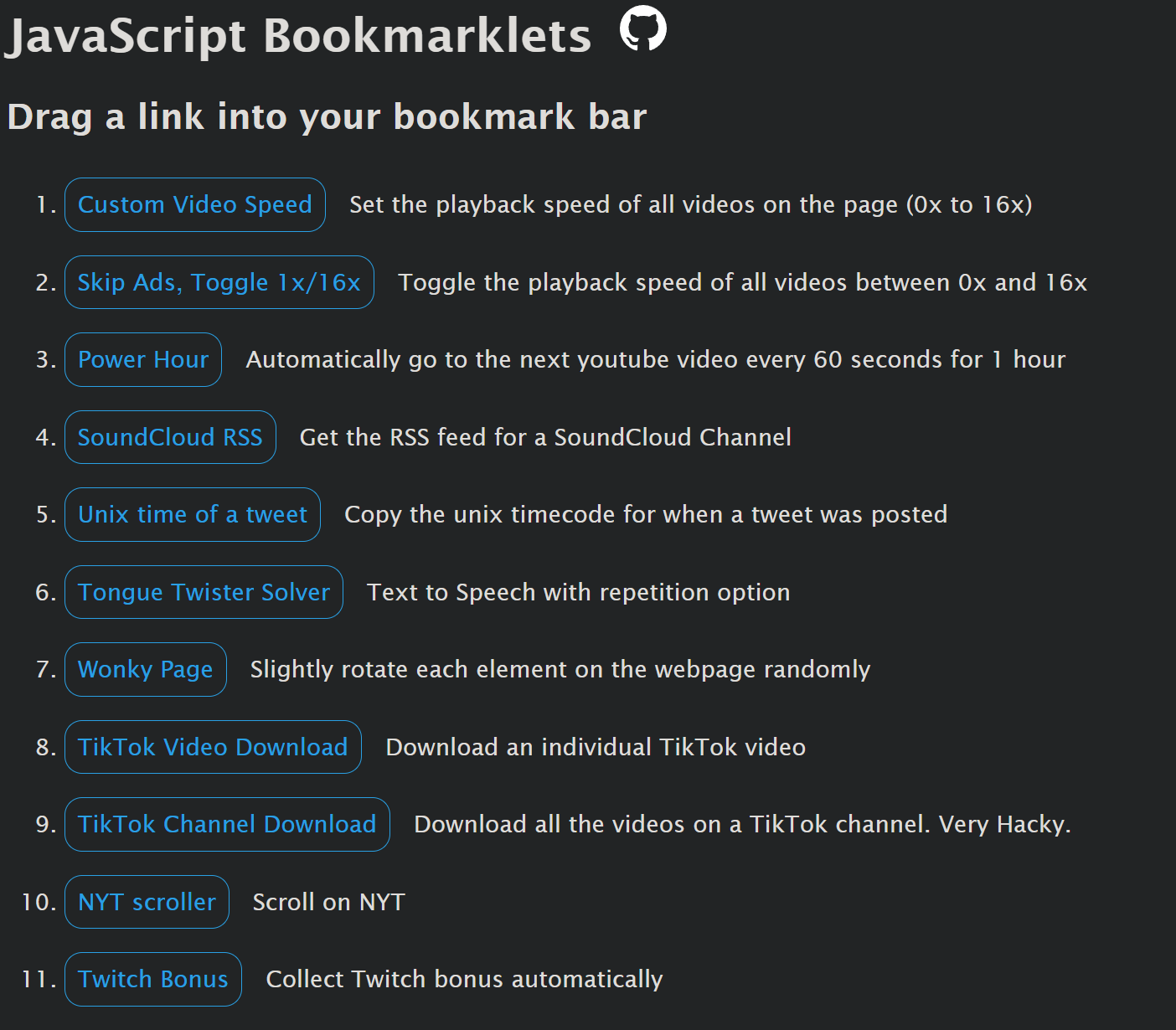 JS Bookmarklets